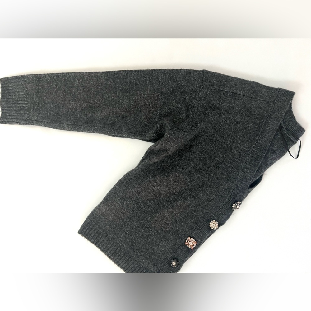 CeCe Charcoal Gray Embellished Button Cardigan – Soft Knit V-Neck Sweater SZ: S - Picture 4 of 14